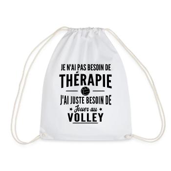 thérapie et volley / cadeau humour volleyball - Sac de sport léger - blanc - Devant