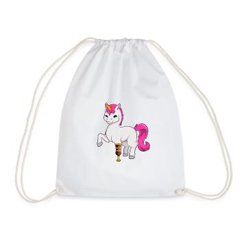 Unicorn with prosthetic leg - Drawstring Bag - white - Front