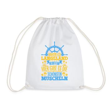 Schöne Muscheln - Warum ich Langeland so liebe - Turnbeutel - Weiß - Vorne