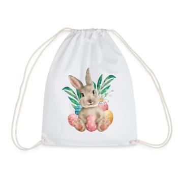 Aquarell-osterhase Und -eier - Turnbeutel - Weiß - Vorne