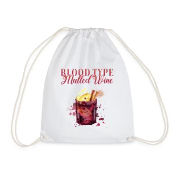 Blood type mulled wine bartender - Drawstring Bag - white - Front