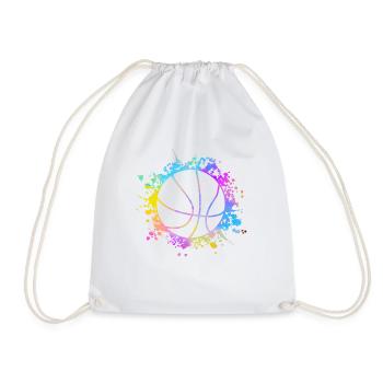 Basketball Colorful Splashes - Drawstring Bag - white - Front