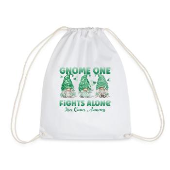Gnome One fights liver cancer alone - Drawstring Bag - white - Front