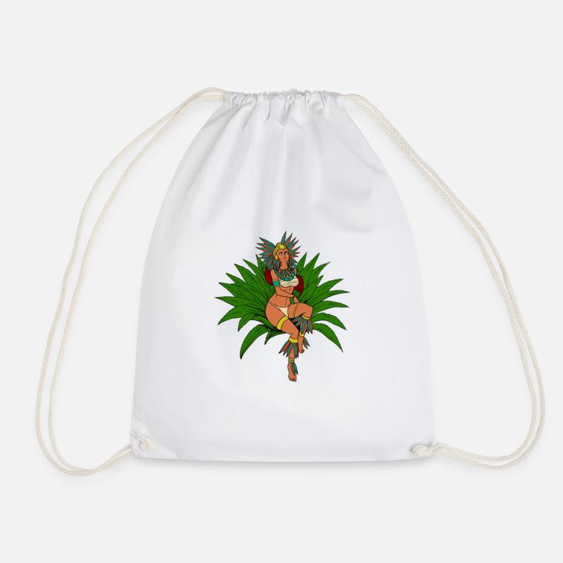 Aztec Earth Goddess - Mayahuel - Drawstring Bag - white