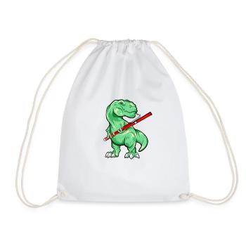 TREX plays bassoon - Drawstring Bag - white - Front