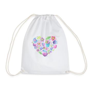 Tricot Coeur Crochet Accessoires Mignon - Sac de sport léger - blanc - Devant