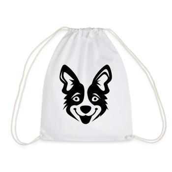 Happy Shiba Inu Chien Langue tendue - Sac de sport léger - blanc - Devant
