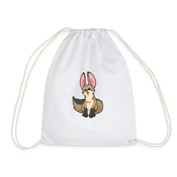 Kawaii Chien à oreilles de chauve-souris - Sac de sport léger - blanc - Devant