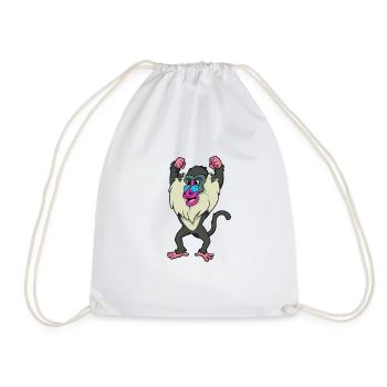 Kawaii Mandrill - Drawstring Bag - white - Front