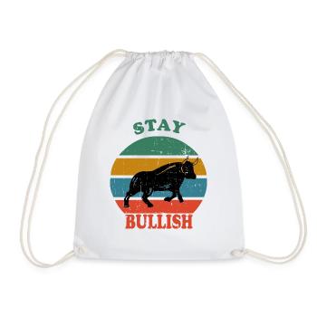 Retro Bull stay bullish2 - Turnbeutel - Weiß - Vorne