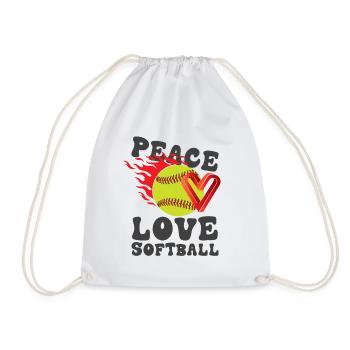 Les filles de la paix aiment le softball - Sac de sport léger - blanc - Devant