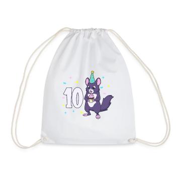 Avec chinchilla - anniversaire des enfants 10 ans - Sac de sport léger - blanc - Devant
