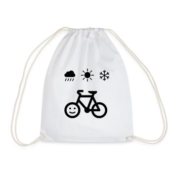 HappyBike - Cycling Weather - black - Turnbeutel - Weiß - Vorne
