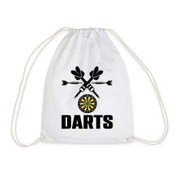 I Play Dart Game of Darts - Drawstring Bag - white - Front