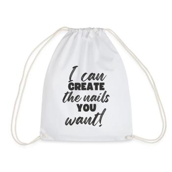 I create the nails you want manicure - Drawstring Bag - white - Front