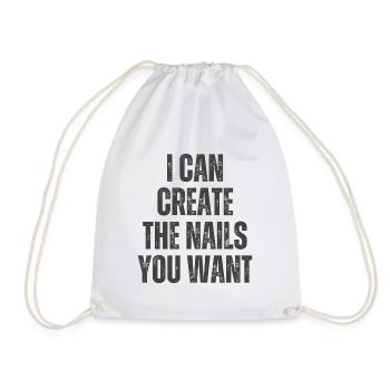 I create the nails you want manicure - Drawstring Bag - white - Front