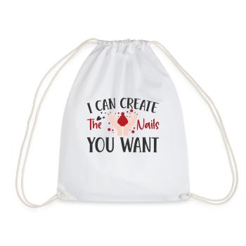 I create the nails you want manicure - Drawstring Bag - white - Front