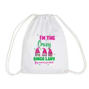 I'm the crazy bingo lady funny bingo - Drawstring Bag - white - Front