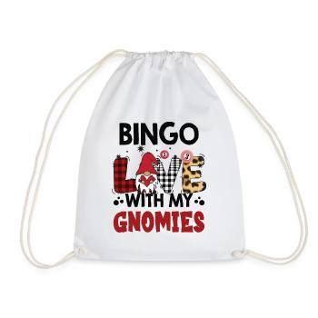 Bingo Liebe Mit Meinen Gnomies Buffalo Plaid Bingo - Turnbeutel - Weiß - Vorne
