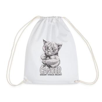 Cancer doesn't hit brain cancer - Drawstring Bag - white - Front