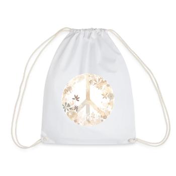 Signe de la paix amants du monde fleur hippie artistique - Sac de sport léger - blanc - Devant