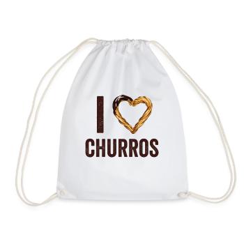 I Heart Churros Vintage Mexican Churros - Drawstring Bag - white - Front