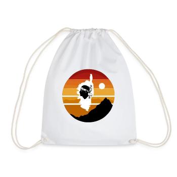Île de Corse avec coucher de soleil et montagnes - Sac de sport léger - blanc - Devant