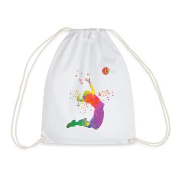 Volleyball players children beach volleyball - Drawstring Bag - white - Front