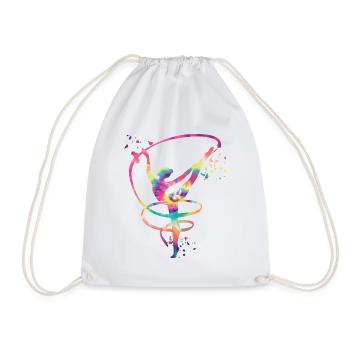 Gymnast with band Rhythmic gymnastics - Drawstring Bag - white - Front