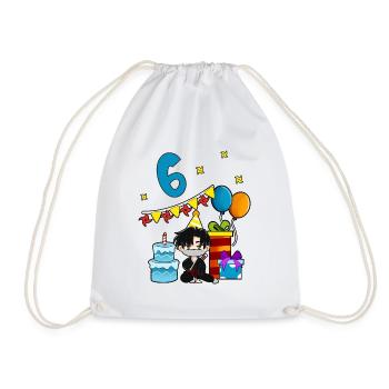 With Ninja - Boys Birthday 6 Years - Drawstring Bag - white - Front