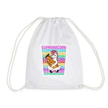 Euphonicorn - Einhorn mit Euphonium - Turnbeutel - Weiß - Vorne