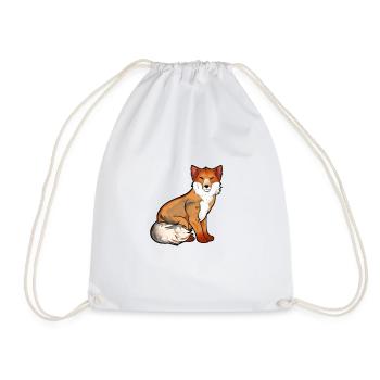 Drawing of a Tibetan fox - Drawstring Bag - white - Front