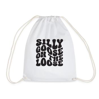The stupid goose at large - Drawstring Bag - white - Front