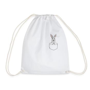 Bunny In A Pocket Drôle de lapin de Pâques - Sac de sport léger - blanc - Devant
