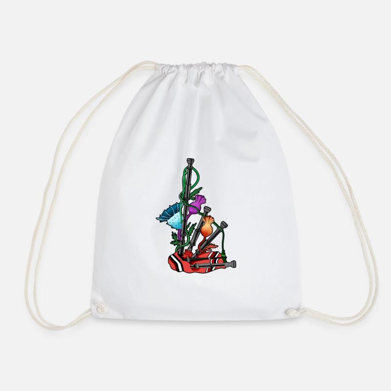 Thistle and bagpipes - Scotland - Drawstring Bag - white