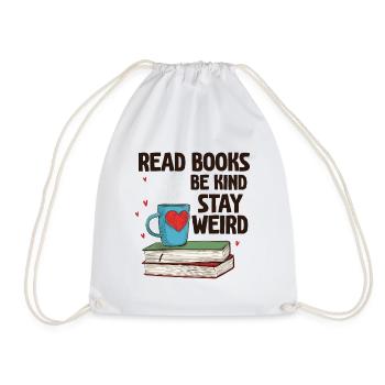 Reading books Be friendly Crazy Reading - Drawstring Bag - white - Front