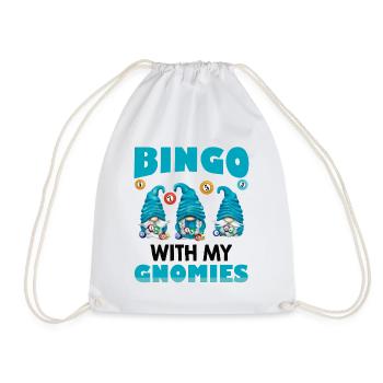 Bingo Mit Meinen Gnomies Lustiges Bingo - Turnbeutel - Weiß - Vorne