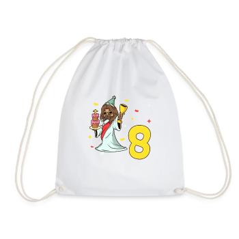 Avec Jésus - Anniversaire des enfants 8 ans - Sac de sport léger - blanc - Devant