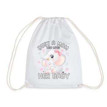 Mom Elephant Love Just A Mom Who Loves - Drawstring Bag - white - Front