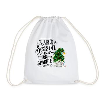 Tis The Season To Sparkle Christmas Gnome - Drawstring Bag - white - Front