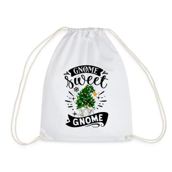Xmas Gnomies Gnome Sweet Gnome Christmas Gnome - Drawstring Bag - white - Front