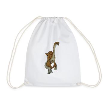 Drawing of Gallimimus - Drawstring Bag - white - Front