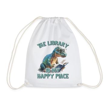 La bibliothèque est mon lieu de bonheur Dino - Sac de sport léger - blanc - Devant