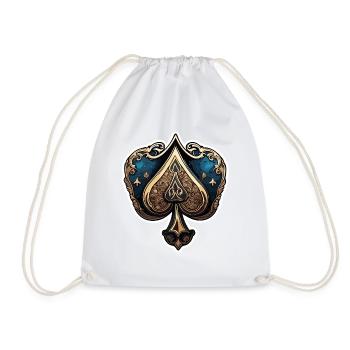Spades / Playing Card / Poker / Symbol / Black / Skat - Drawstring Bag - white - Front