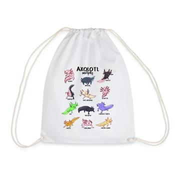 Verschiedene Kawaii Axolotl - Turnbeutel - Weiß - Vorne