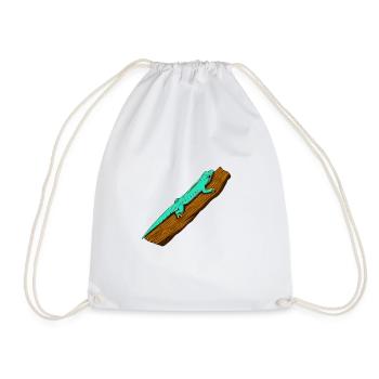 Drawing - Taggecko - Drawstring Bag - white - Front