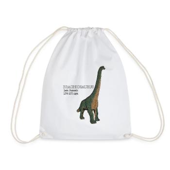 Realistische Zeichnung des Brachiosaurus - Turnbeutel - Weiß - Vorne