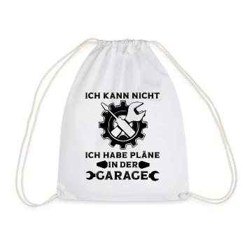 Ich kann nicht ich habe Pläne in der Garage Auto - Turnbeutel - Weiß - Vorne