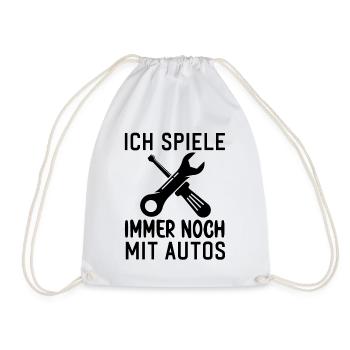 Ich spiele immer noch mit Autos KFZ Auto Sprüche - Turnbeutel - Weiß - Vorne