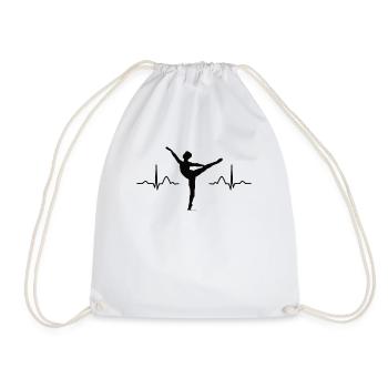 Ballet, Danseur, Battement de cœur, Ecg, Ballerine - Sac de sport léger - blanc - Devant